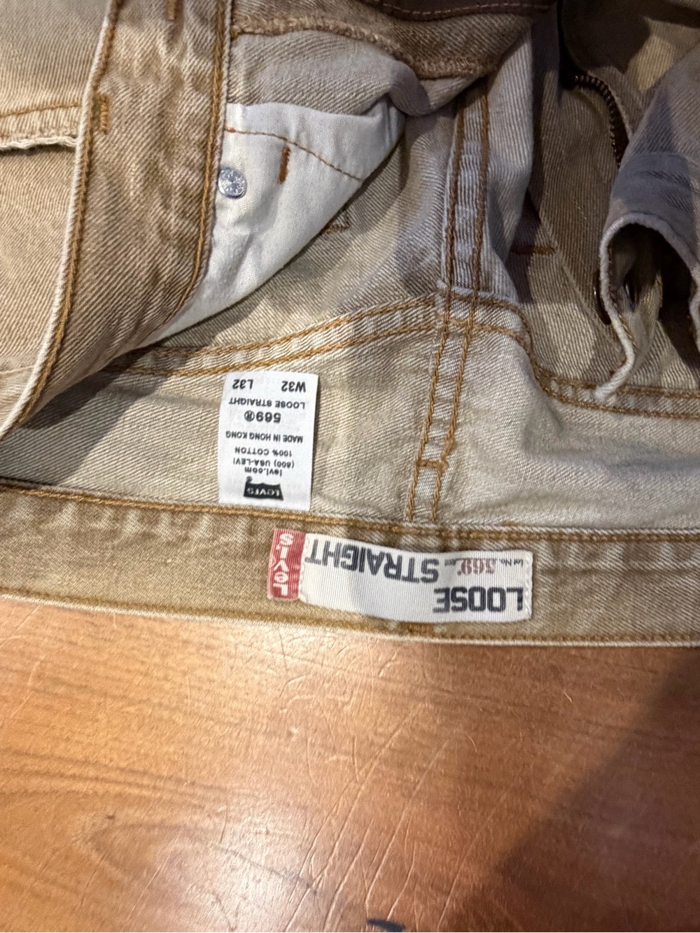 Levi's Men's Light Beige Straight Jeans - Picture 2 of 3